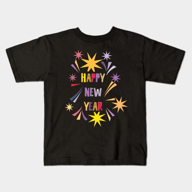 Happy New Year 01 Kids T-Shirt by holidaystore